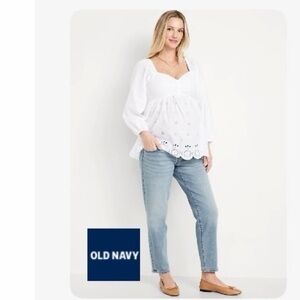 Old Navy Maternity Front Low-Panel OG Straight Jeans - light wash
